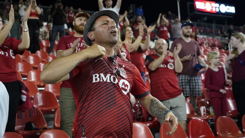 May 31, 2023; Toronto, Ontario, CAN; Toronto FC fans are seen during the game at BMO Field. Mandatory Credit: John E. Sokolowski-USA TODAY Sports
