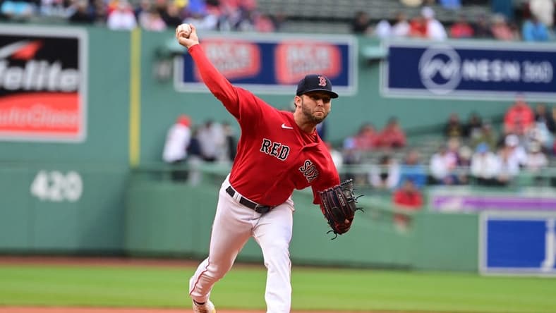 Jun 3, 2023; Boston, Massachusetts, USA; Boston Red Sox starting pitcher Kutter Crawford (50) pitches against the Tampa Bay Rays during the first inning at Fenway Park. Mandatory Credit: Eric Canha-USA TODAY Sports