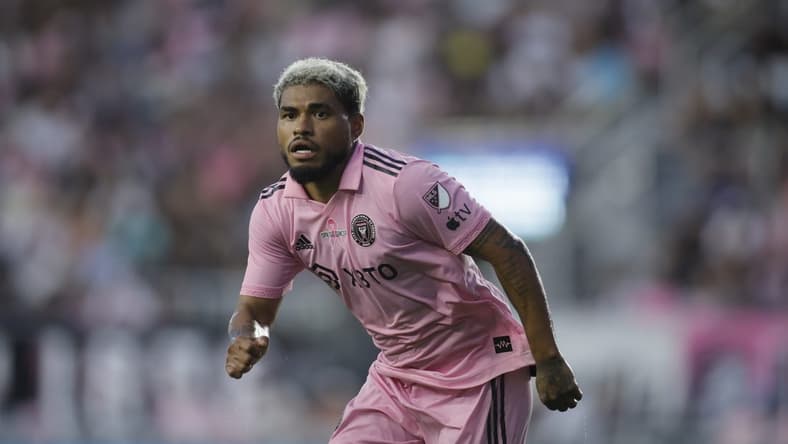 Jun 3, 2023; Fort Lauderdale, Florida, USA; Inter Miami forward Josef Martinez (17) looks on during the first half at DRV PNK Stadium. Mandatory Credit: Sam Navarro-USA TODAY Sports
