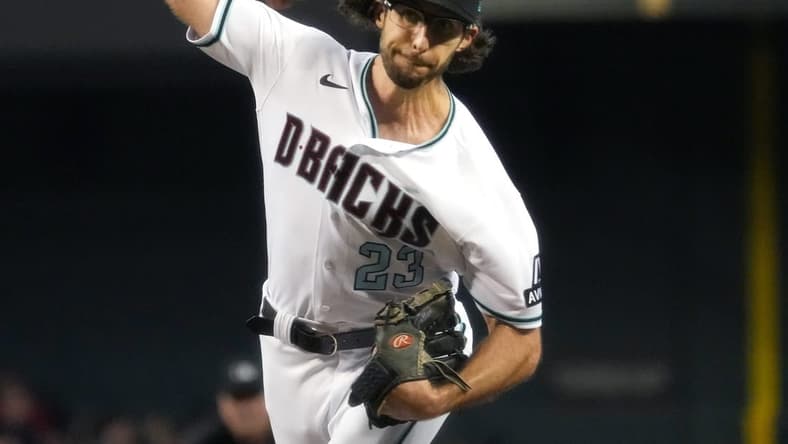 Arizona Diamondbacks Zac Gallen (23) pitches against the Atlanta Braves on June 4, 2023, at Chase Field in Phoenix.