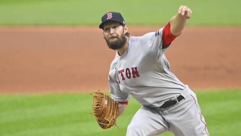 Jun 8, 2023; Cleveland, Ohio, USA; Boston Red Sox starting pitcher Matt Dermody (62) delivers a pitch in the first inning against the Cleveland Guardians at Progressive Field. Mandatory Credit: David Richard-USA TODAY Sports