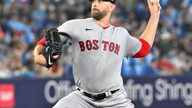Jun 30, 2023; Toronto, Ontario, CAN; Boston Red Sox starting pitcher James Paxton (65) delivers a pitch against the Toronto Blue Jays in the first inning at Rogers Centre. Mandatory Credit: Dan Hamilton-USA TODAY Sports