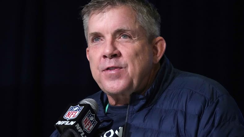 Feb 28, 2023; Indianapolis, IN, USA; Denver Broncos coach Sean Payton during the NFL combine at the Indiana Convention Center. Mandatory Credit: Kirby Lee-USA TODAY Sports