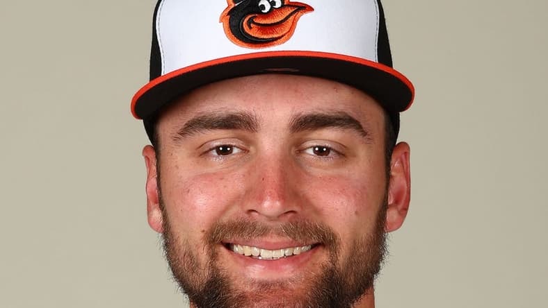 Feb 23, 2023; Sarasota, FL, USA; Baltimore Orioles outfielder Colton Cowser (76) poses for a photo at Ed Smith Stadium. Mandatory Credit: Kim Klement-USA TODAY Sports
