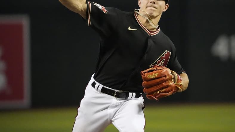 Arizona Diamondbacks starting pitcher Drey Jameson (99) throws against the San Diego Padres during the first inning at Chase Field on April 23, 2023.
Mlb Padres At D Backs