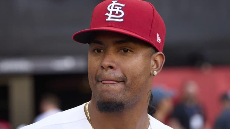 Jun 25, 2023; London, GBR, ENG; St. Louis Cardinals relief pitcher Genesis Cabrera (92) after winning against the Chicago Cubs during London series game two at London Stadium. Mandatory Credit: Peter van den Berg-USA TODAY Sports