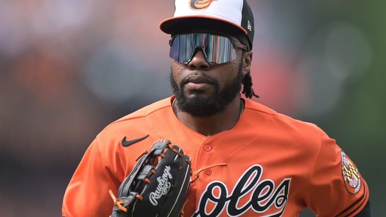 Jul 1, 2023; Baltimore, Maryland, USA; Baltimore Orioles center fielder Cedric Mullins (31) runs towards the dugout durng second inning against the Minnesota Twins]  at Oriole Park at Camden Yards. Mandatory Credit: Tommy Gilligan-USA TODAY Sports