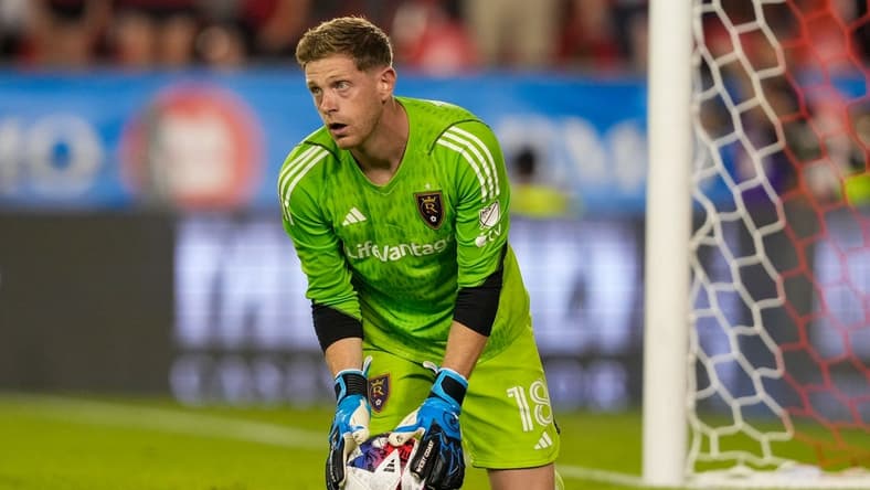 Jul 1, 2023; Toronto, Ontario, CAN; Real Salt Lake forward Jefferson Savarino (10) holds the ball against Toronto FC at BMO Field. Mandatory Credit: Kevin Sousa-USA TODAY Sports