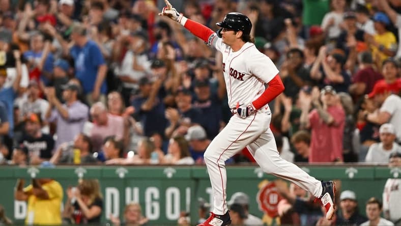 Jul 22, 2023; Boston, Massachusetts, USA; Boston Red Sox first baseman Triston Casas (36) runs the bases after hitting a two-run home run against the New York Mets during the sixth inning at Fenway Park. Mandatory Credit: Brian Fluharty-USA TODAY Sports