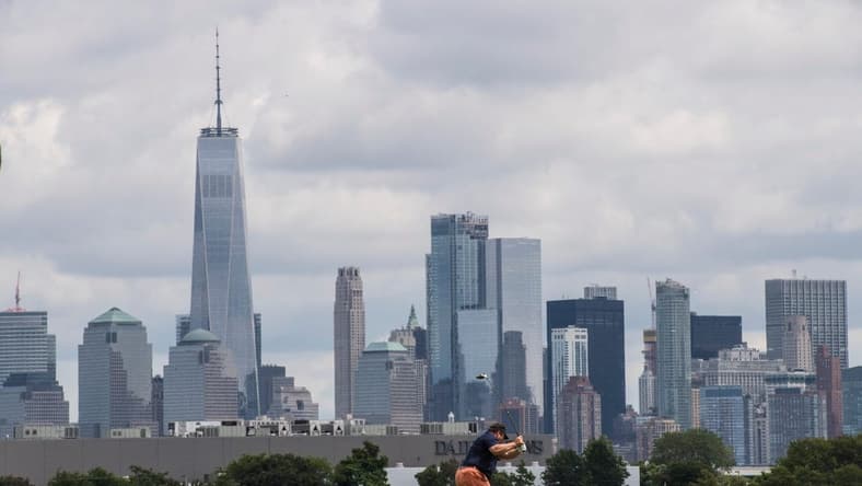 One World Trade center is seen in the New York City skyline on August 8, 2017. The new building opened in November 2014.
Xxx Liberty National Golf Course Rd426 Jpg Usa Nj