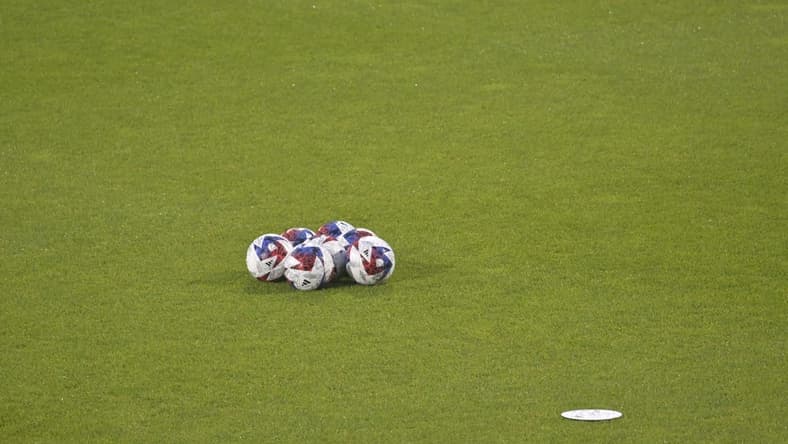 Jul 1, 2023; Montreal, Quebec, CAN; General view of game balls before the match between the CF Montreal and the New York City FC at Stade Saputo. Mandatory Credit: Eric Bolte-USA TODAY Sports