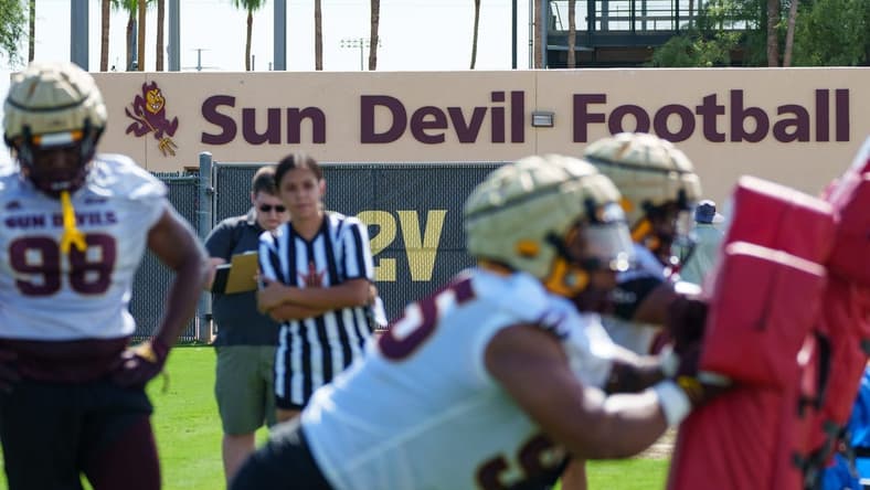 ASU hosts the Sun Devils' first day of football practice at the Kajikawa Practice fields on July 31, 2023, in Tempe.