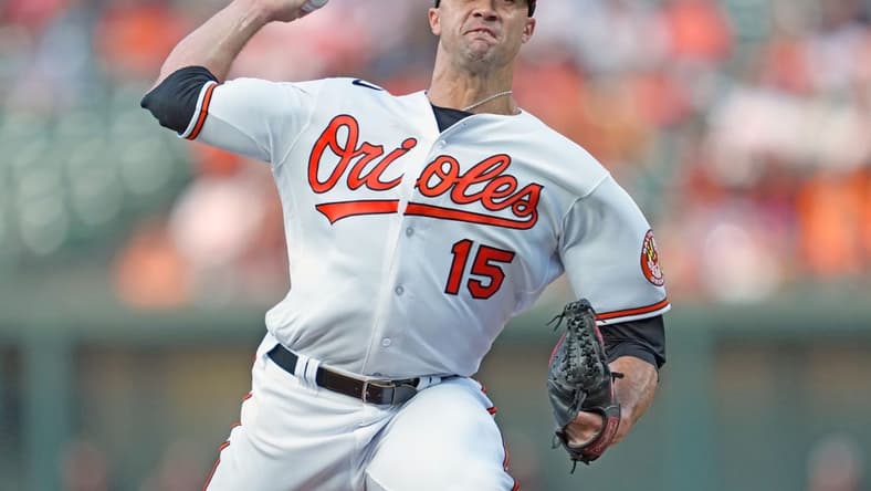 Aug 9, 2023; Baltimore, Maryland, USA; Baltimore Orioles pitcher Jack Flaherty (15) delivers in the first inning against the Houston Astros at Oriole Park at Camden Yards. Mandatory Credit: Mitch Stringer-USA TODAY Sports