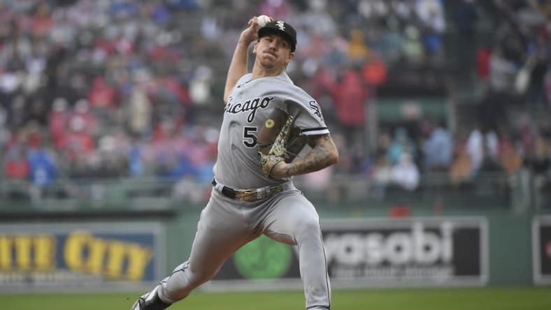 Sep 24, 2023; Boston, Massachusetts, USA; Chicago White Sox starting pitcher Mike Clevinger (52) pitches during the first inning against the Boston Red Sox at Fenway Park. Mandatory Credit: Bob DeChiara-USA TODAY Sports