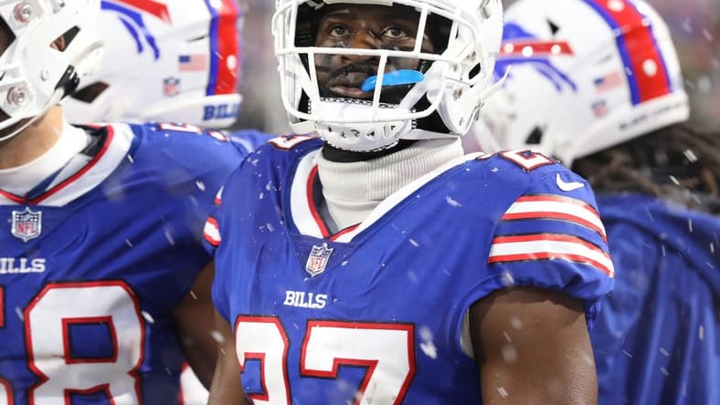 Buffalo Bills Tre'Davious White looks at the video display screen showing the play as his team takes on the Cincinnati Bengals at home in Orchard Park on Jan. 22. The Bills lost 27-10 in their playoff game.
Buffalo Bills Tredavious White