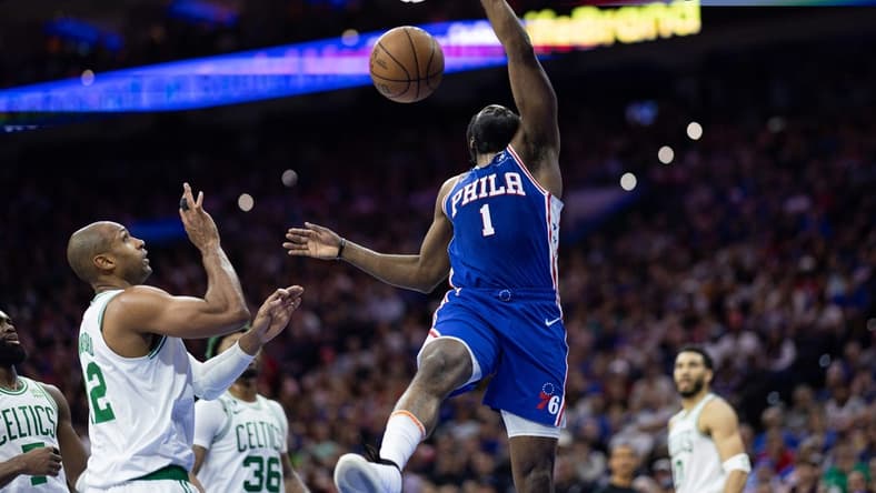 James Harden was back at the 76ers facility on Wednesday, but his future in Philadelphia remains unclear. Mandatory Credit: Bill Streicher-USA TODAY Sports