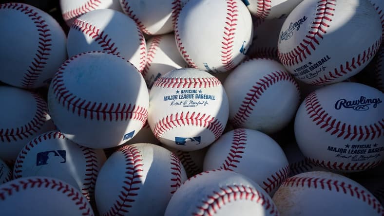 Sep 21, 2023; Oakland, California, USA; A general view of baseballs in a bin before the game between the Detroit Tigers and the Oakland Athletics at Oakland-Alameda County Coliseum. Mandatory Credit: Robert Edwards-USA TODAY Sports