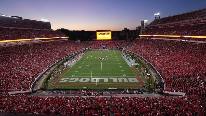 Sep 23, 2023; Athens, Georgia, USA; A general overall view of Sanford Stadium during the game between the UAB Blazers and the Georgia Bulldogs. Mandatory Credit: Kirby Lee-USA TODAY Sports