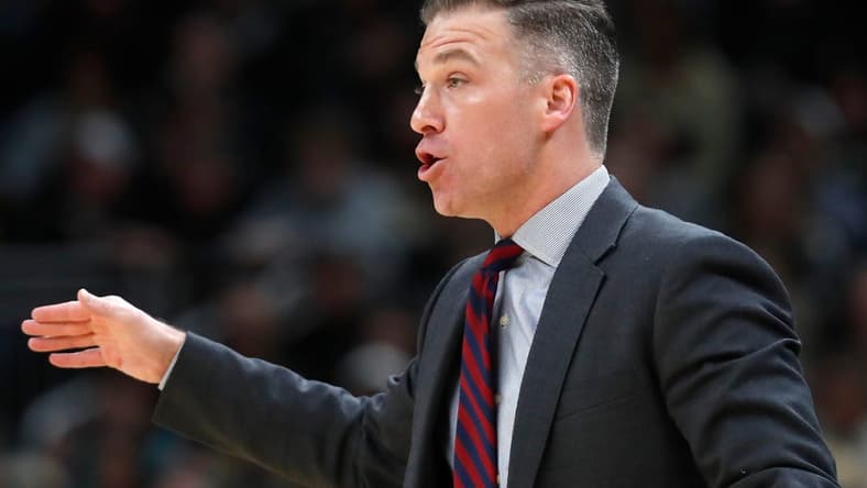 Davidson Wildcats head coach Matt McKillop yells down court during the Indy Classic NCAA men   s basketball doubleheader against the Purdue Boilermakers, Saturday, Dec. 17, 2022, at Gainbridge Fieldhouse in Indianapolis. Purdue won 69-61.

Purduedavidsonmbb121722 Am13657