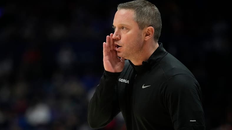 Georgia head coach Mike White yells at his team during the first half of a first round SEC Men   s Basketball Tournament game against LSU at Bridgestone Arena Wednesday, March 8, 2023, in Nashville, Tenn.

Sec Basketball Lsu Vs Georgia