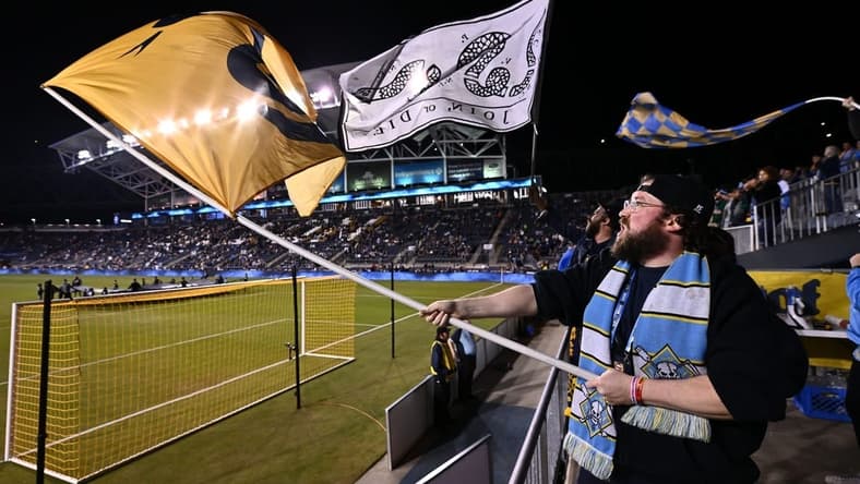 Sep 27, 2023; Philadelphia, Pennsylvania, USA; Philadelphia Union fans react against FC Dallas doing the first half at Subaru Park. Mandatory Credit: Kyle Ross-USA TODAY Sports