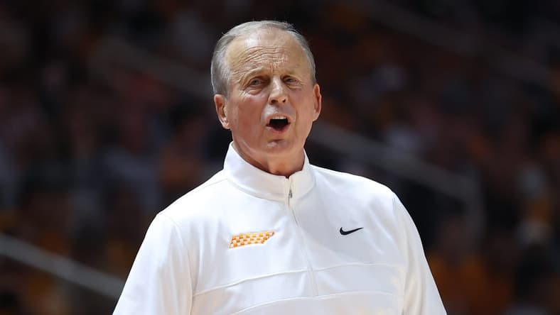 Nov 6, 2023; Knoxville, Tennessee, USA; Tennessee Volunteers head coach Rick Barnes during the second half against the Tennessee Tech Golden Eagles at Food City Center at Thompson-Boling Arena. Mandatory Credit: Randy Sartin-USA TODAY Sports