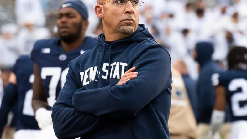 Penn State head football coach James Franklin looks around before walking off the field following a 24-15 loss to Michigan at Beaver Stadium Saturday, Nov. 11, 2023, in State College, Pa.