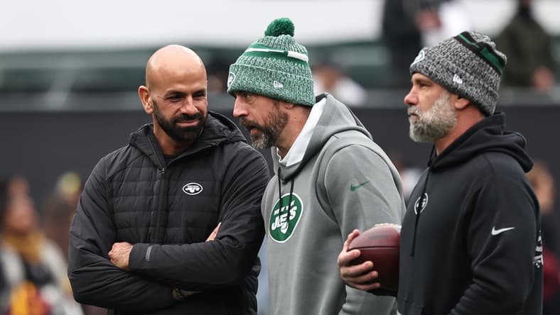 New York Jets' Aaron Rodgers, Robert Saleh