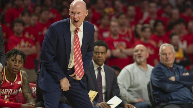 Dec 6, 2023; College Park, Maryland, USA; Maryland Terrapins head coach Kevin Willard reacts during the first half against the Penn State Nittany Lions at Xfinity Center. Mandatory Credit: Tommy Gilligan-USA TODAY Sports