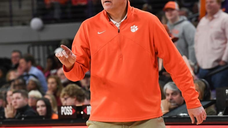 Dec 6, 2023; Clemson, South Carolina, USA;  Clemson Head Coach Brad Brownell during the second half of the game with University of South Carolina at Littlejohn Coliseum. Mandatory Credit: Ken Ruinard-USA TODAY Sports