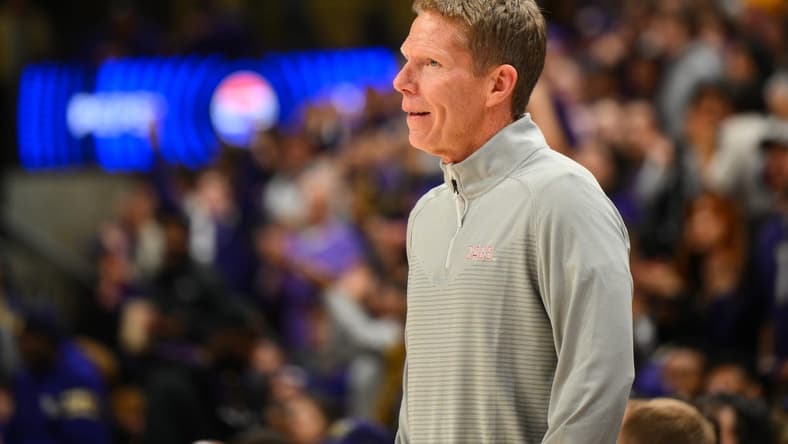 Dec 9, 2023; Seattle, Washington, USA; Gonzaga Bulldogs head coach Mark Few during the first half against the Washington Huskies at Alaska Airlines Arena at Hec Edmundson Pavilion. Mandatory Credit: Steven Bisig-USA TODAY Sports