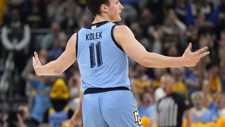 Dec 6, 2023; Milwaukee, Wisconsin, USA; Marquette Golden Eagles guard Tyler Kolek (11) during the game against the Texas Longhorns at Fiserv Forum. Mandatory Credit: Jeff Hanisch-USA TODAY Sports