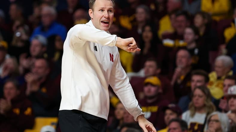 Dec 6, 2023; Minneapolis, Minnesota, USA; Nebraska Cornhuskers head coach Fred Hoiberg reacts during the second half against the Minnesota Golden Gophers at Williams Arena. Mandatory Credit: Matt Krohn-USA TODAY Sports