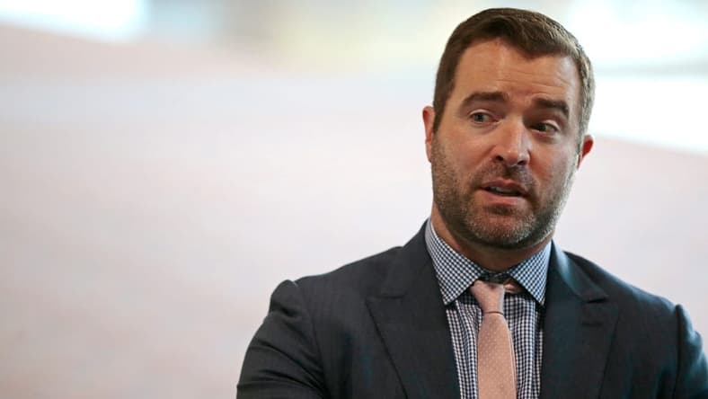 Cincinnati Bengals offensive coordinator Brian Callahan takes questions during the Cincinnati Bengals annual preseason media luncheon at Paul Brown Stadium in downtown Cincinnati on Monday, July 26, 2021.
Cincinnati Bengals Media Day