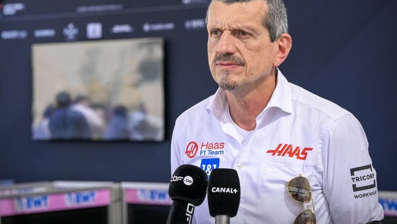Oct 22, 2022; Austin, Texas, USA; Haas Formula One Team engineer Guenther Steiner is interviewed before practice for the U.S. Grand Prix at Circuit of the Americas. Mandatory Credit: Jerome Miron-USA TODAY Sports