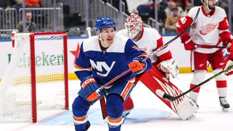 Mar 4, 2023; Elmont, New York, USA; New York Islanders left wing Zach Parise (11) at UBS Arena. Mandatory Credit: Wendell Cruz-USA TODAY Sports