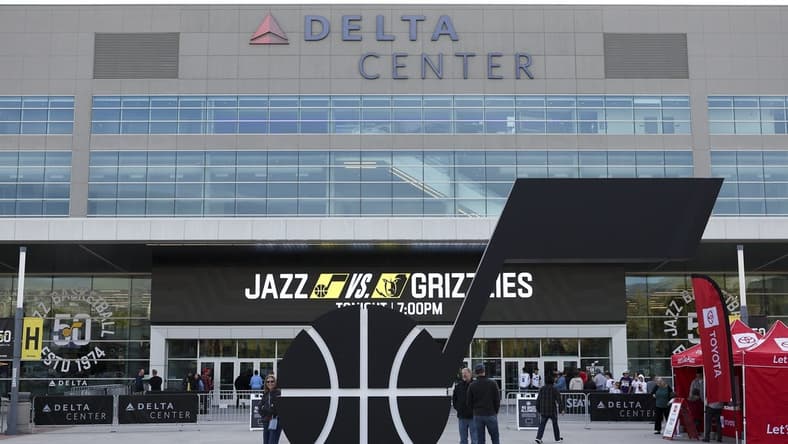 Nov 1, 2023; Salt Lake City, Utah, USA; A general view of the Delta Center prior to the game between the Utah Jazz and the Memphis Grizzlies. Mandatory Credit: Rob Gray-USA TODAY Sports