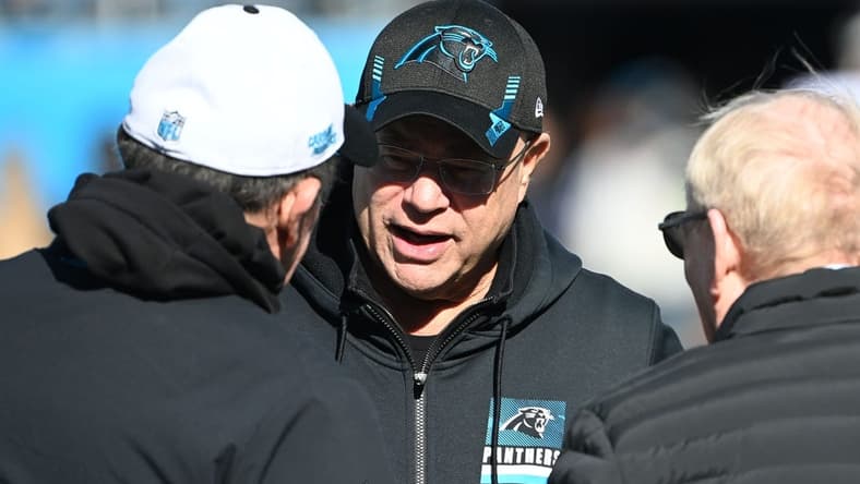 Jan 7, 2024; Charlotte, North Carolina, USA; Carolina Panthers owner David Tepper before the game at Bank of America Stadium. Mandatory Credit: Bob Donnan-USA TODAY Sports