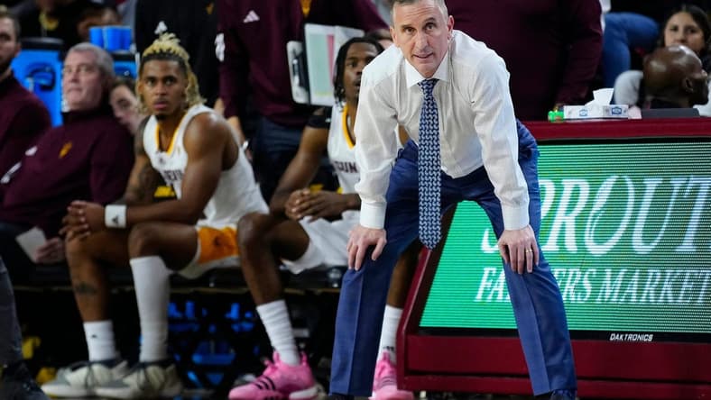 ASU head coach Bobby Hurley watches his team take on Colorado during a game at Desert Financial Arena in Phoenix on Jan. 6.