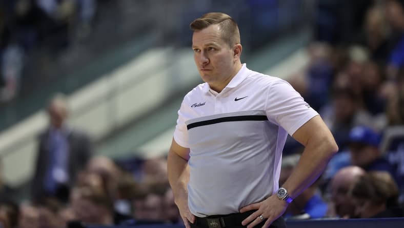 Jan 16, 2024; Provo, Utah, USA; Iowa State Cyclones head coach T.J. Otzelberger looks on against the Brigham Young Cougars during the second half at Marriott Center. Mandatory Credit: Rob Gray-USA TODAY Sports