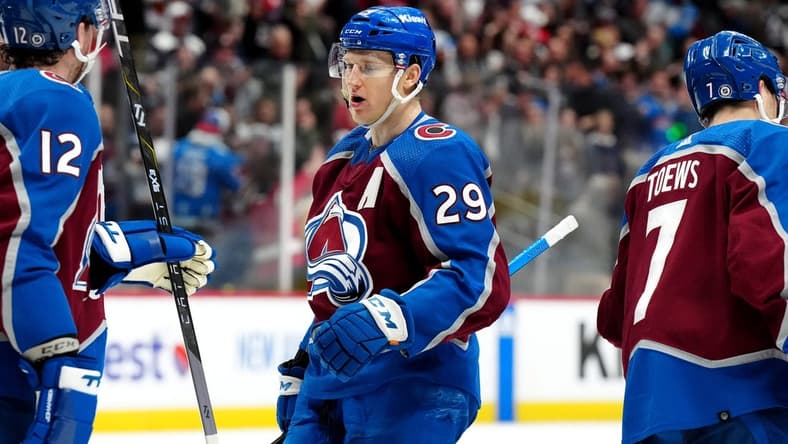 Jan 24, 2024; Denver, Colorado, USA; Colorado Avalanche center Nathan MacKinnon (29) following the game against the Washington Capitals against the Washington Capitals at Ball Arena. Mandatory Credit: Ron Chenoy-USA TODAY Sports