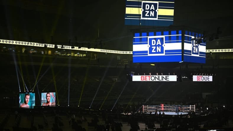 Dec 19, 2020; San Antonio, TX, USA; A general view before the WBA, WBC and Ring Magazine super middleweight championship bout between Canelo Alvarez and Callum Smith at the Alamodome. Mandatory Credit: Al Powers/Handout Photo via USA TODAY Sports