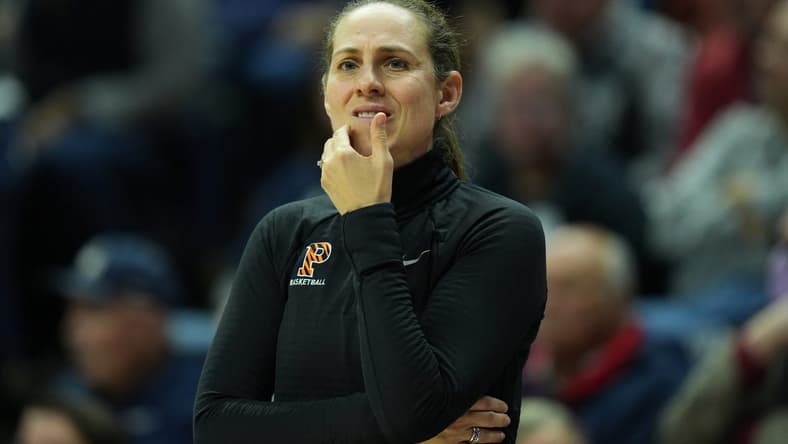 Dec 8, 2022; Storrs, Connecticut, USA; Princeton Tigers head coach Carla Berube watches from the sideline as they take on the UConn Huskies at Harry A. Gampel Pavilion. Mandatory Credit: David Butler II-USA TODAY Sports