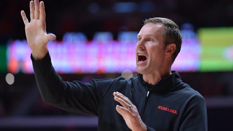 Feb 4, 2024; Champaign, Illinois, USA;  Nebraska Cornhuskers Head Coach Fred Hoiberg reacts during the second half against the Illinois Fighting Illini at State Farm Center. Mandatory Credit: Ron Johnson-USA TODAY Sports