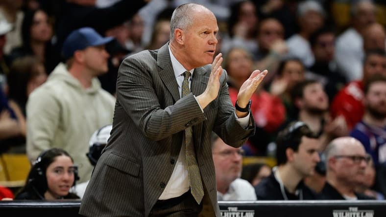 Feb 10, 2024; Boulder, Colorado, USA; Colorado Buffaloes head coach Tad Boyle in the first half against the Arizona Wildcats at CU Events Center. Mandatory Credit: Isaiah J. Downing-USA TODAY Sports