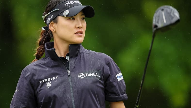 Jun 23, 2022; Bethesda, Maryland, USA; So Yeon Ryu watches her shot from the 11th tee during the first round of the KPMG Women's PGA Championship golf tournament at Congressional Country Club. Mandatory Credit: Scott Taetsch-USA TODAY Sports