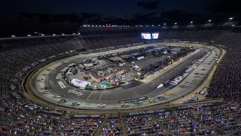 Sep 17, 2022; Bristol, Tennessee, USA; General view during the NASCAR Bass Pro Shops Night Race at Bristol Motor Speedway. Mandatory Credit: Randy Sartin-USA TODAY Sports