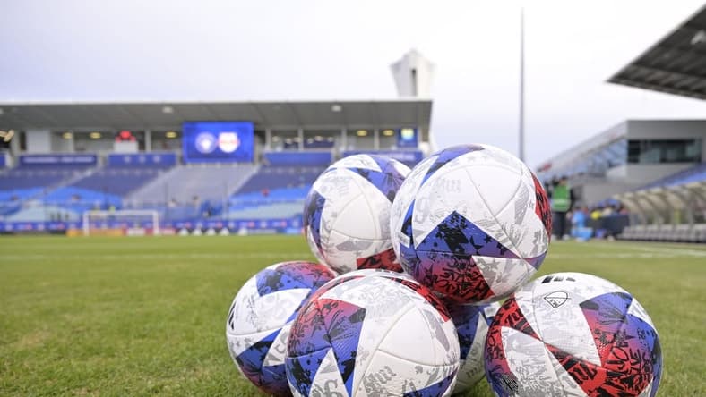 Apr 22, 2023; Montreal, Quebec, CAN; A general view of the Adidas MLS game ball before the match between CF Montreal and New York Red Bulls at Stade Saputo. Mandatory Credit: Eric Bolte-USA TODAY Sports
