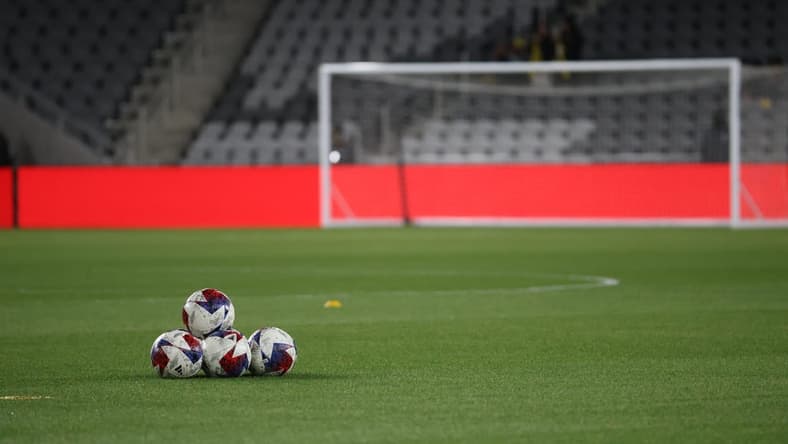 Nov 12, 2023; Columbus, Ohio, USA; General view of practice balls on the pitch prior to the match as the Columbus Crew host the Atlanta United FC at Lower.com Field. Mandatory Credit: Trevor Ruszkowski-USA TODAY Sports