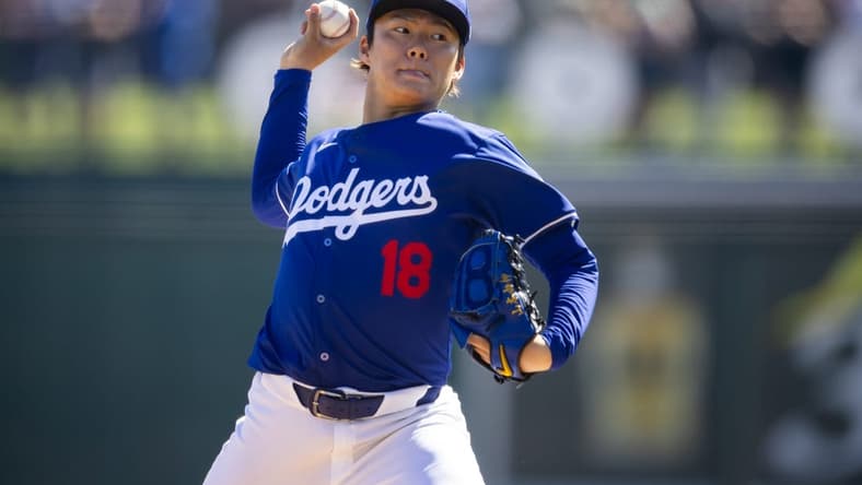 Los Angeles Dodgers pitcher Yoshinobu Yamamoto